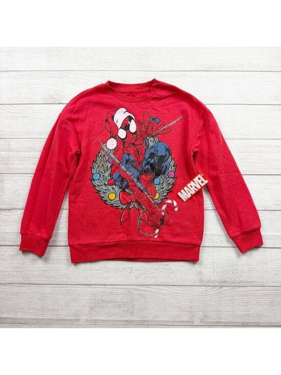 Marvel Other - Marvel SpiderMan Holiday Graphic Sweatshirt Cozy Crewneck NWT L 10-12